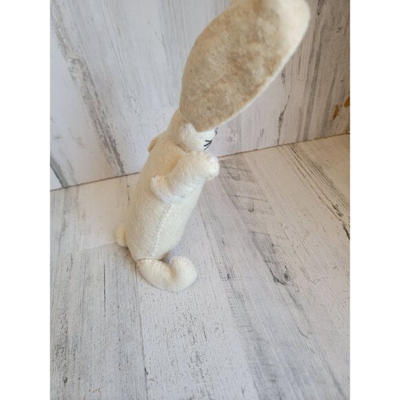 Felt white Easter Bunny spring plush home decor figure vintage unique - Picture 5 of 9